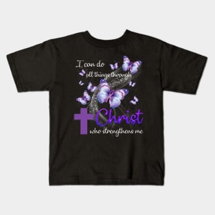 I Can Do All Things Through Christ Fibromyalgia Awareness Kids T-Shirt